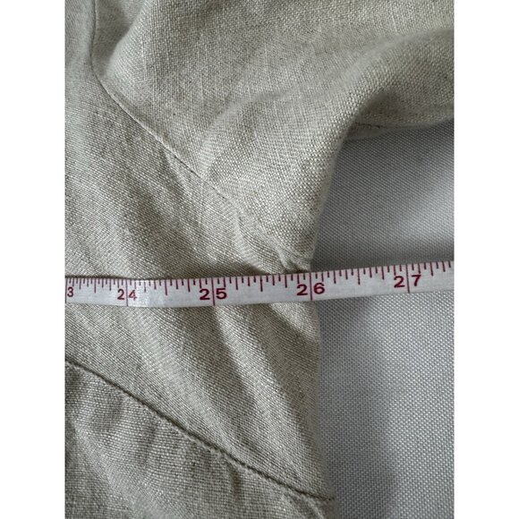 Style &Co 2X Oatmeal Linen 3/4 Sleeve Button Down Tailored Fit Blouse Split Cuff - Picture 5 of 8